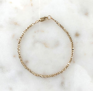 Nugget Bead Bracelet in 9 carat gold - full bracelet