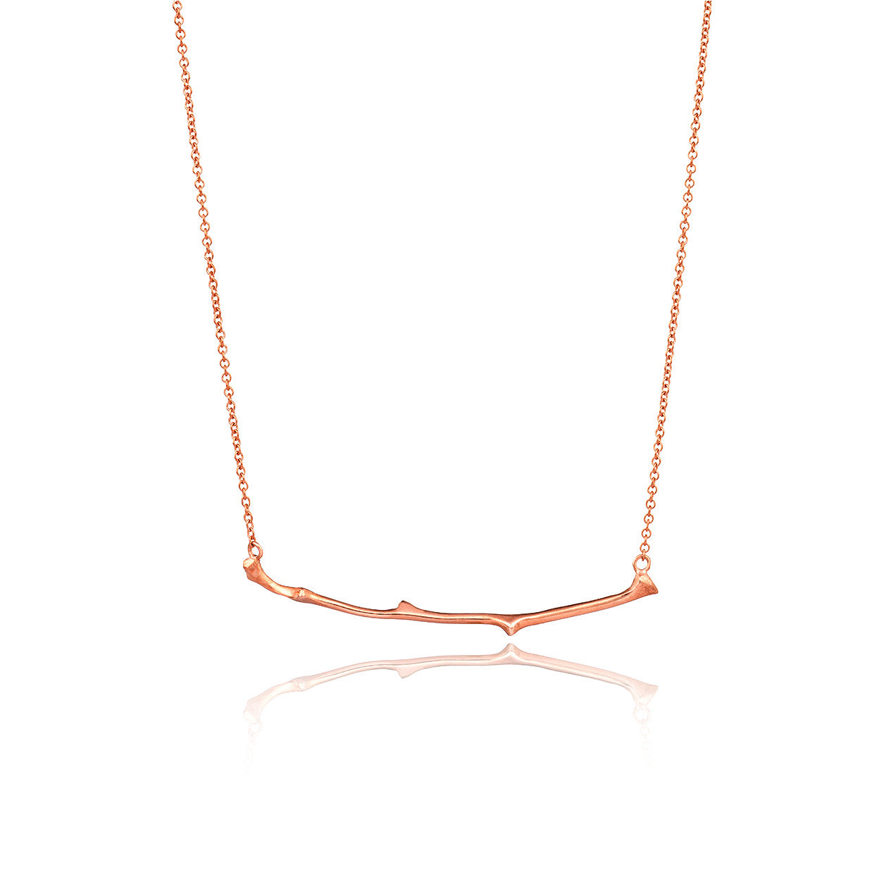 Twig Necklace - Oak Twig Curved Bar Necklace