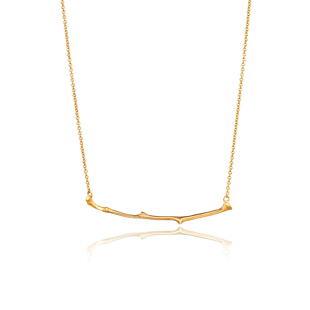 Twig Necklace - Oak Twig Curved Bar Necklace