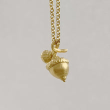 Load image into Gallery viewer, Oak Acorn Pendant Necklace in solid gold
