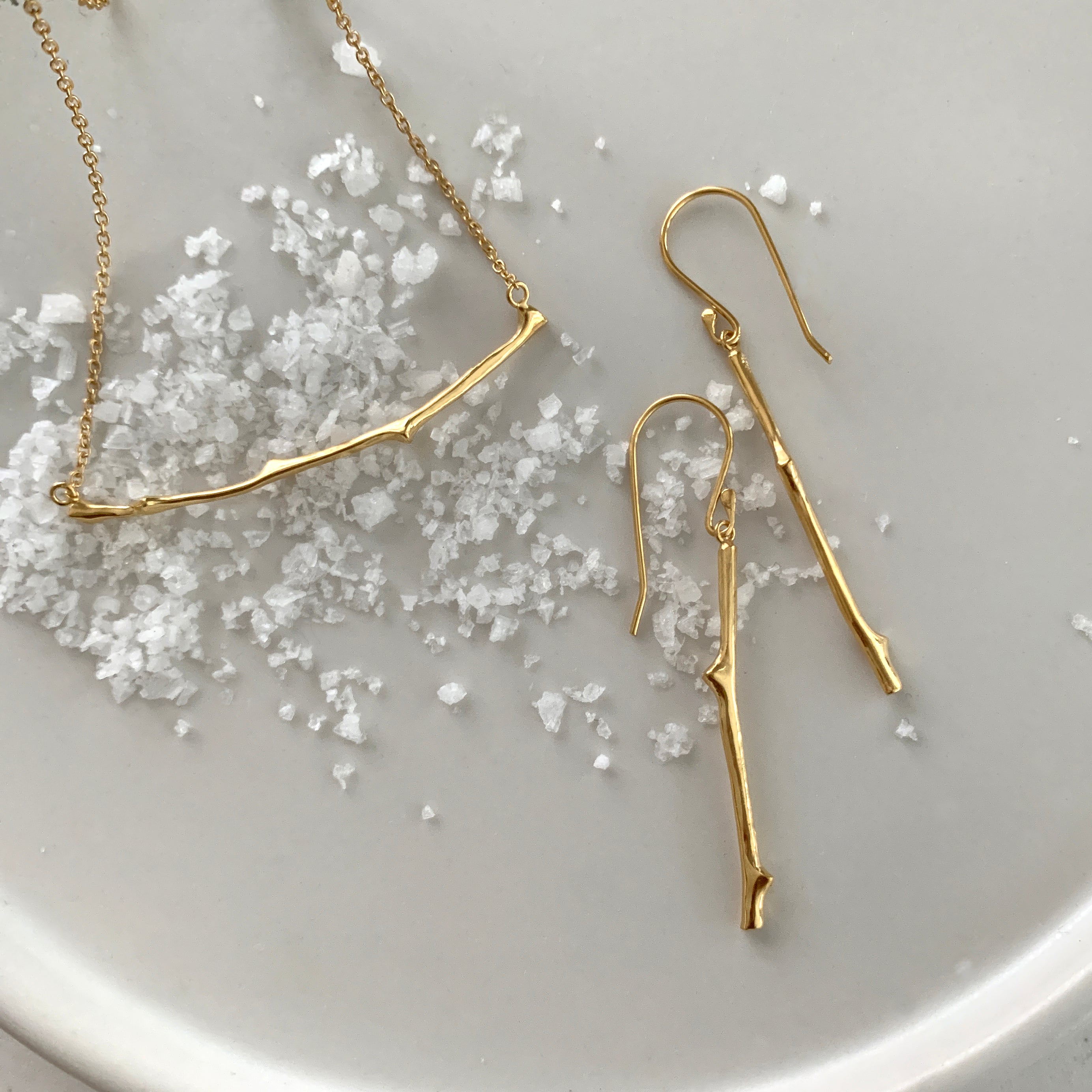 Oak Twig Drop Earrings