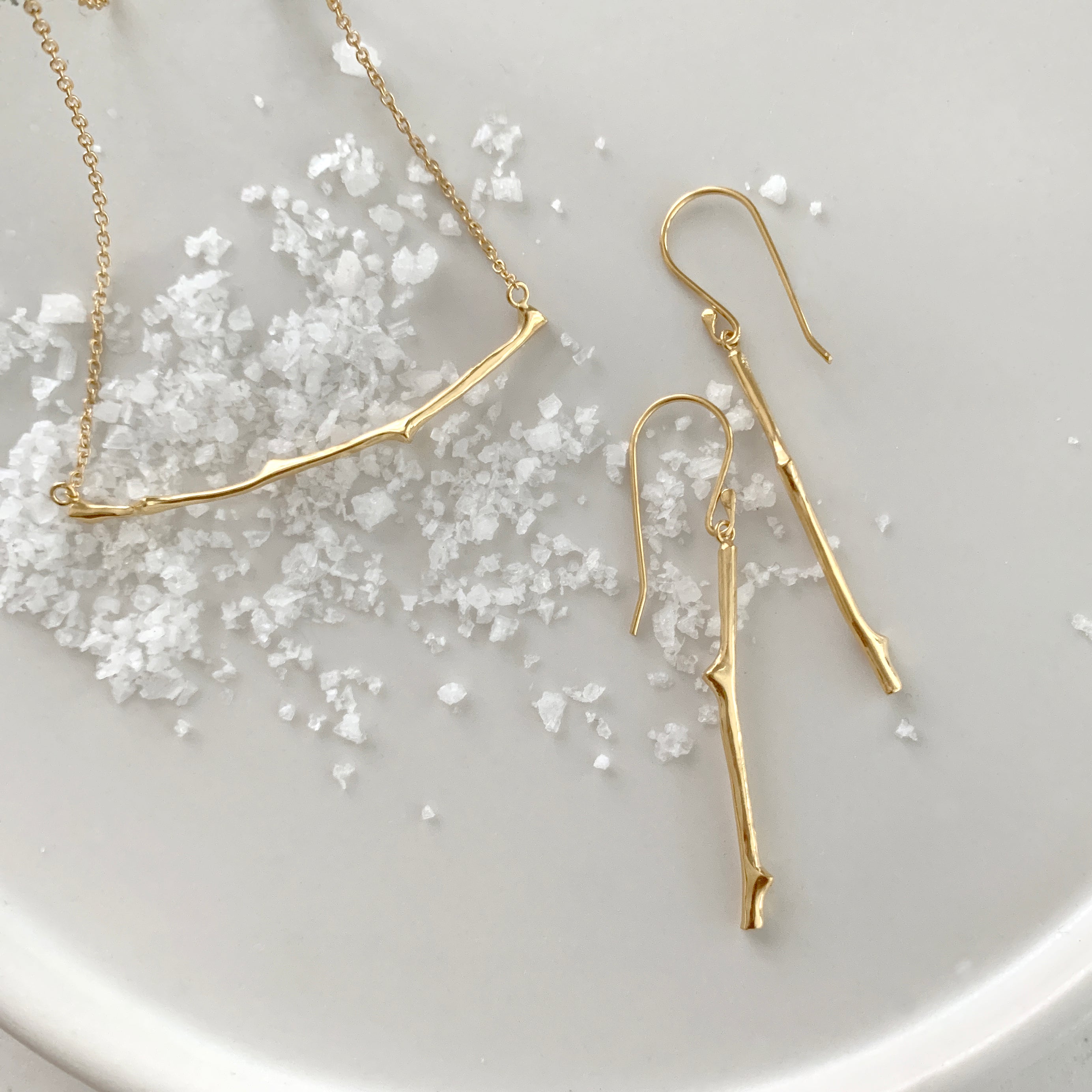 Oak Twig Drop Earrings