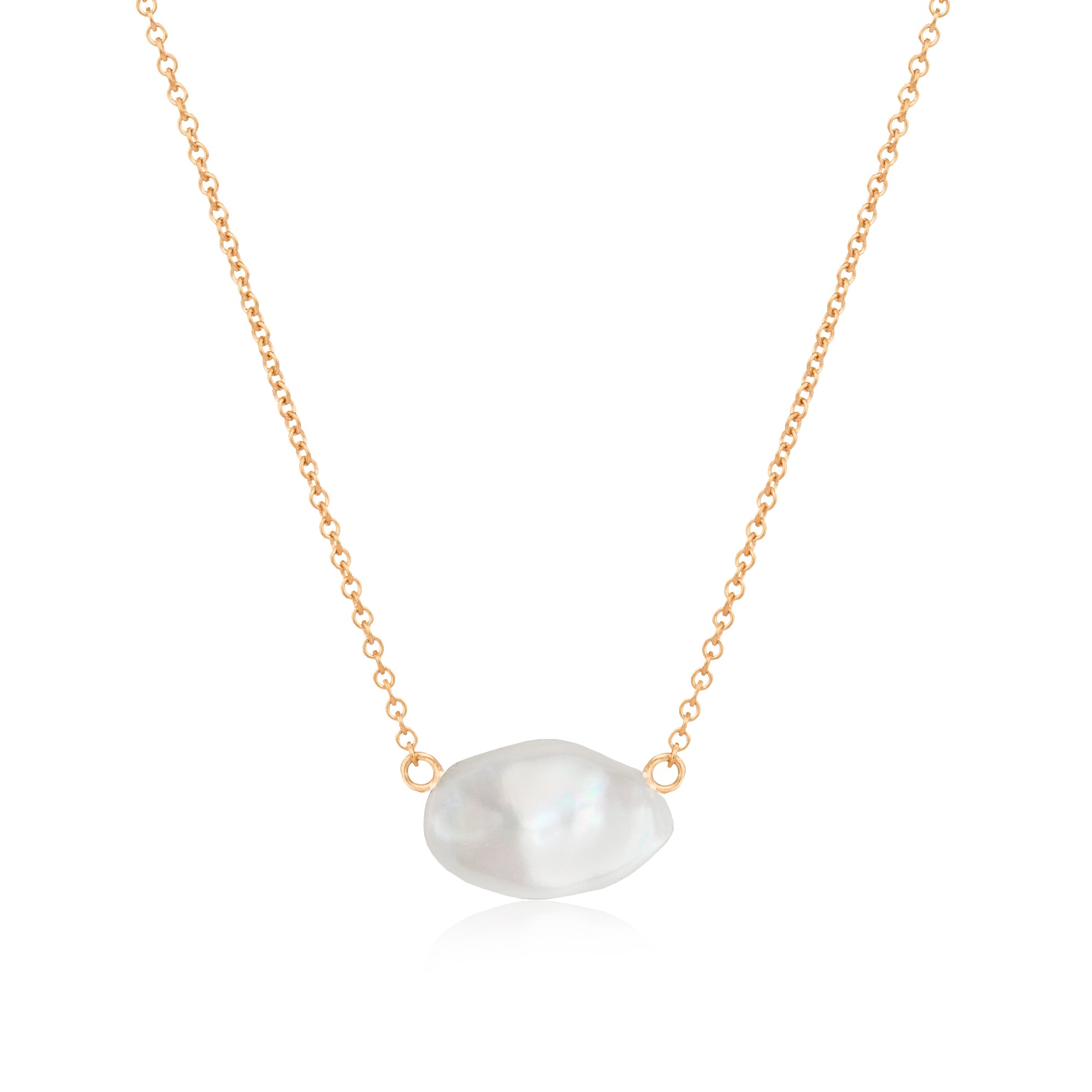 Baroque Pearl Necklace on Yellow Gold Chain