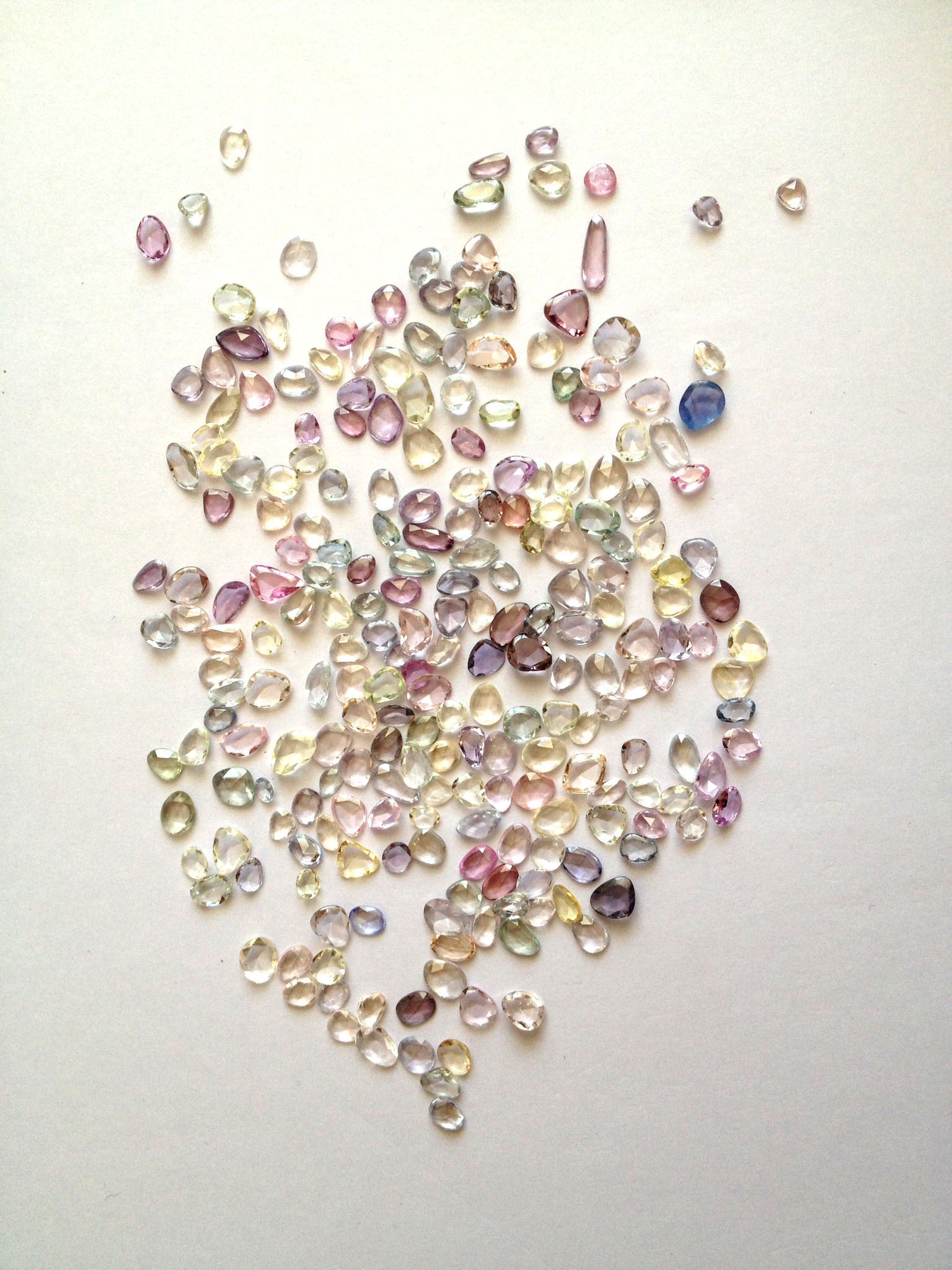 Twig Ring in solid gold with rose cut pink Ceylon sapphire