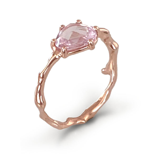 Twig Engagement Ring with Rose Cut Ceylon Sapphire