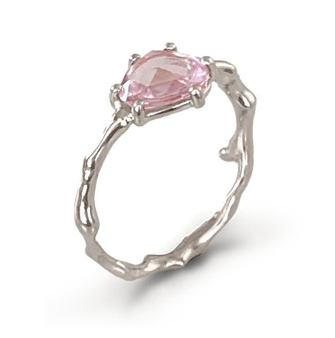 Twig Engagement Ring with Rose Cut Ceylon Sapphire