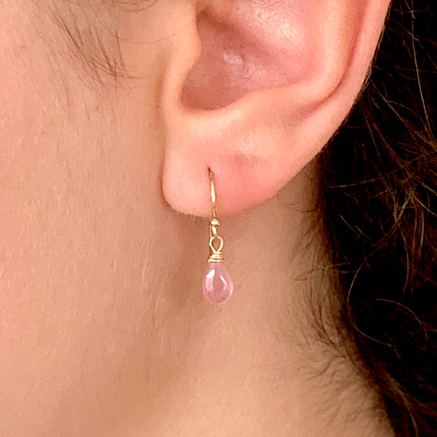 Sapphire Smooth Briolette Drop Earrings