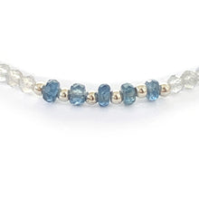 Load image into Gallery viewer, Blue Sapphire, Labradorite and Iolite Stretch Bracelet with Sterling Silver Beads
