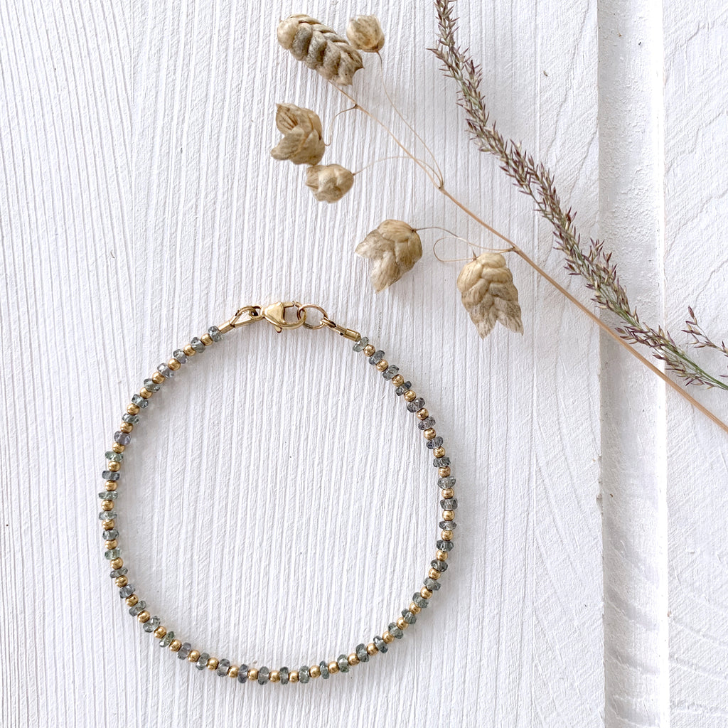 Green Songea Sapphire Beaded Bracelet