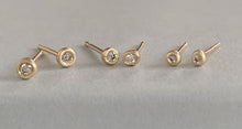 Load image into Gallery viewer, Molten Gold Tiny Stud Earrings with Diamonds
