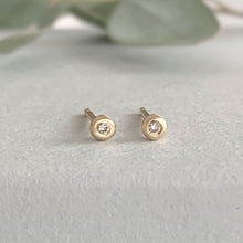 Load image into Gallery viewer, Diamond Tiny Stud Earrings
