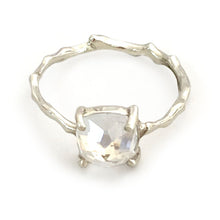 Load image into Gallery viewer, Twig Engagement Ring Twig Ring in 9 carat gold with Cushion Cut White Topaz
