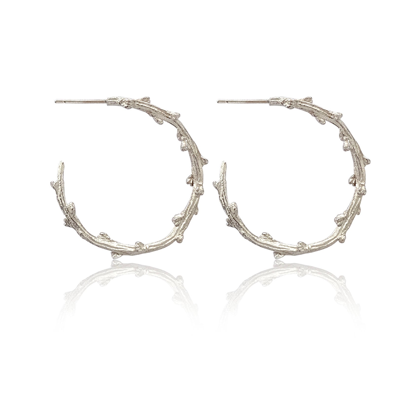 Barberry Hoop Textured Earrings in 9 carat gold