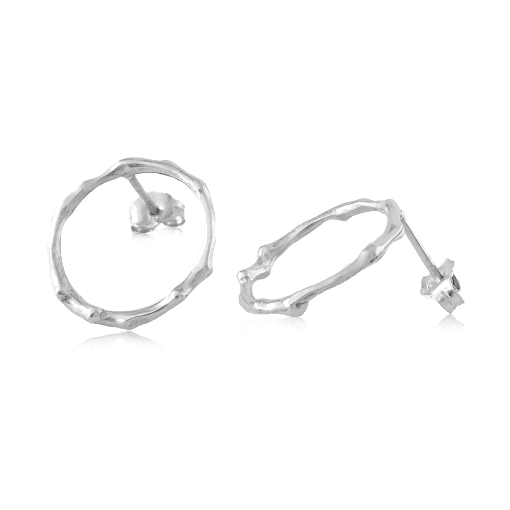 Twig Circle Stud Earrings - large