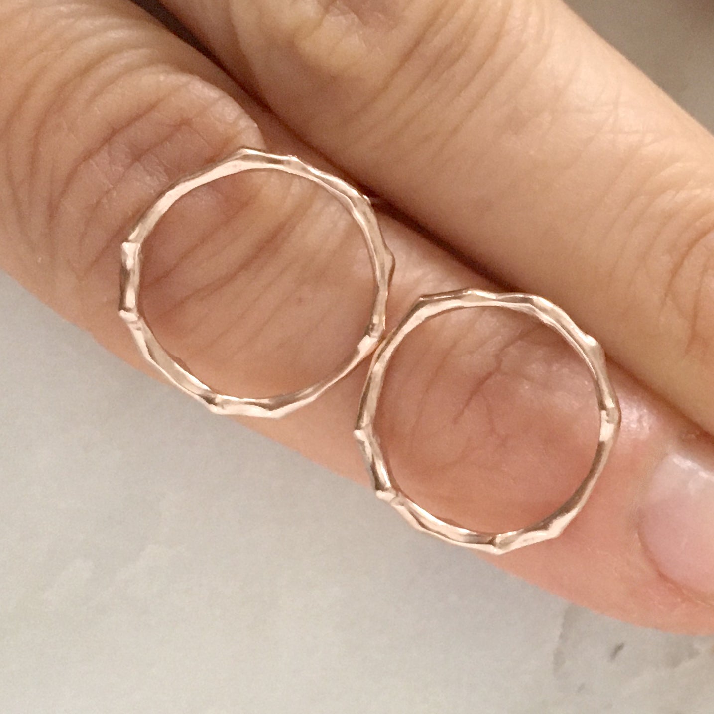 Twig Circle Stud Earrings - large