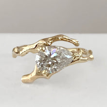 Load image into Gallery viewer, Twig Engagement Ring in 18 Carat Gold and Pear Cut Diamond
