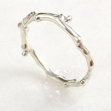 Load image into Gallery viewer, Twig Band Stacking Ring or Wedding Ring in silver or gold plated silver
