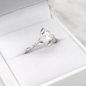 pear shape twig engagement ring