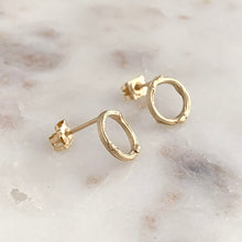 Load image into Gallery viewer, Willow Twig Circle Stud Earrings in Silver or Gold Plated Silver
